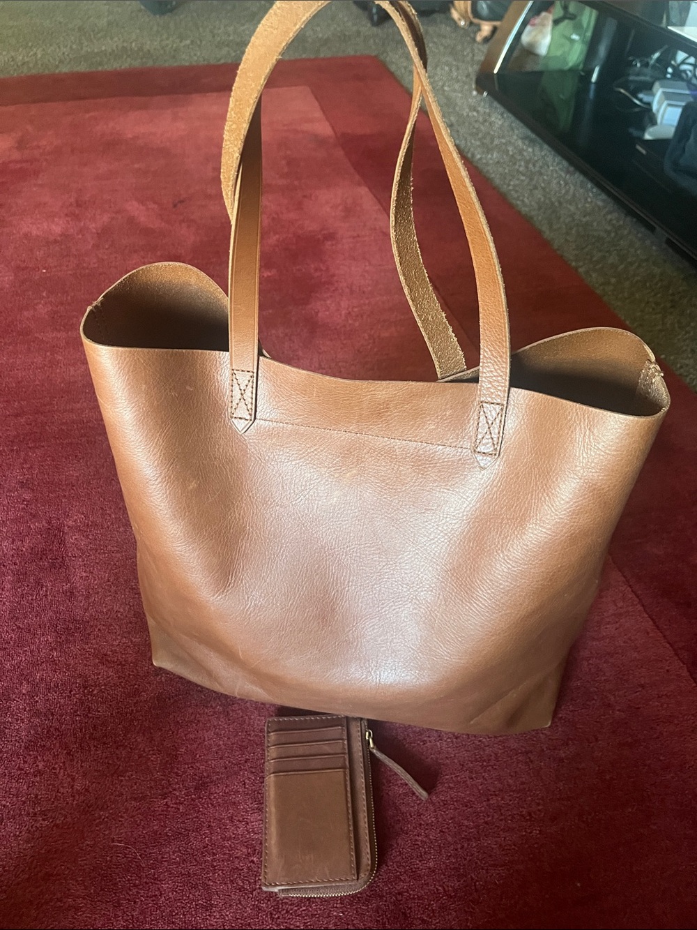MADEWELL TRANSPORT TOTE, ENGLISH SADDLE W/CARD WALLET - Picture 12 of 15
